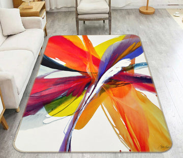 3D Orange Color Pattern 65044 Non Slip Rug Mat