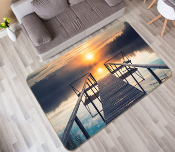 3D Lake Bridge Gallery 29123 Non Slip Rug Mat