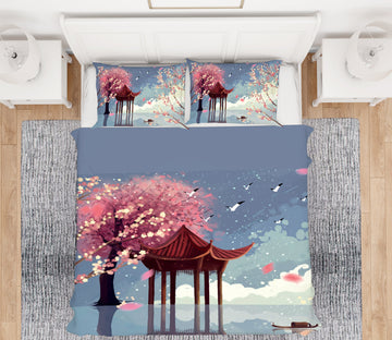 3D Tree Pavilion 13074 Bed Pillowcases Quilt