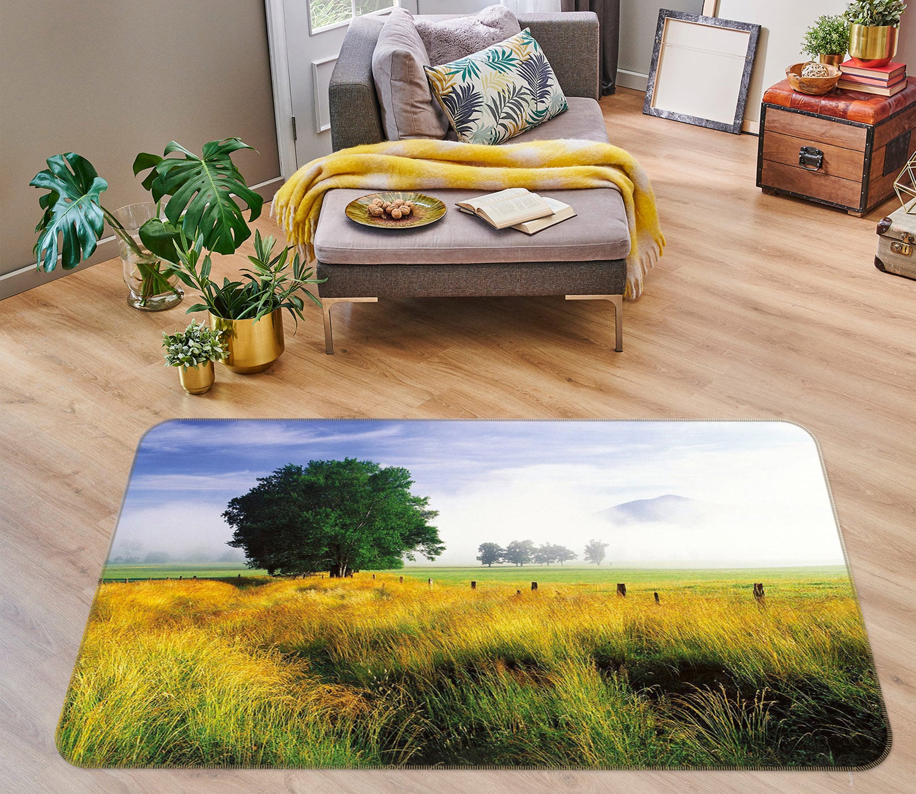 3D Bushes Tree 75192 Non Slip Rug Mat