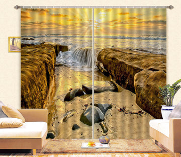 3D Stone Water 61222 Kathy Barefield Curtain Curtains Drapes