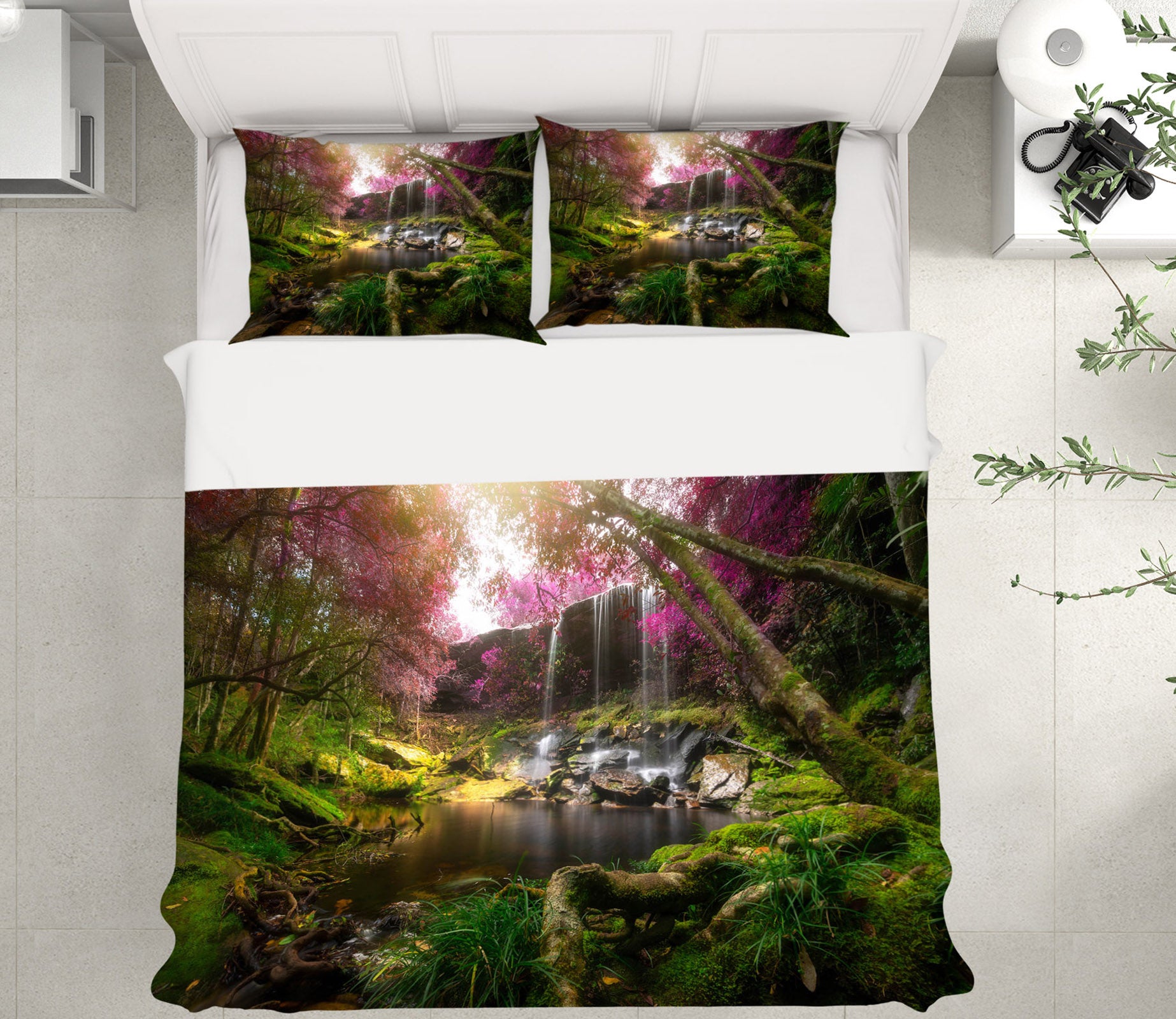 3D Jungle Pond 60247 Bed Pillowcases Quilt
