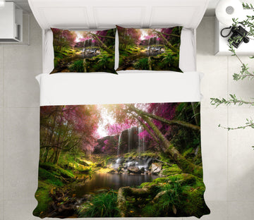 3D Jungle Pond 60247 Bed Pillowcases Quilt
