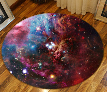 3D Color Starry Sky 72295 Round Non Slip Rug Mat
