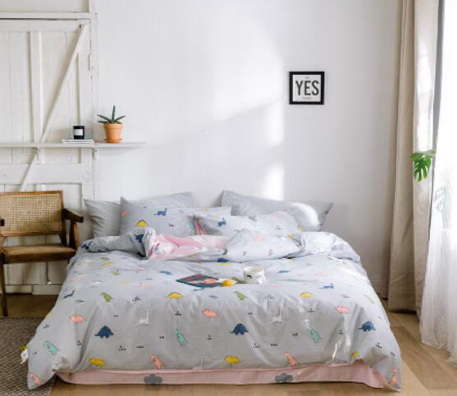 3D Gray 40124 Bed Pillowcases Quilt