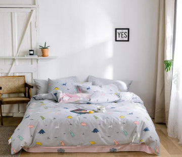 3D Gray 40124 Bed Pillowcases Quilt