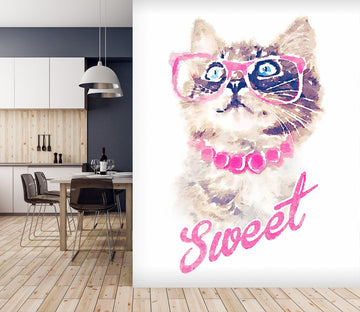 3D Glasses Kitten 111 Wall Murals Wallpaper AJ Wallpaper 2 