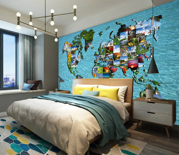 3D Oasis Building 2033 World Map Wall Murals Wallpaper AJ Wallpaper 2 