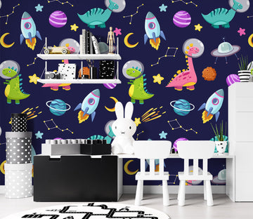3D Rocket Planet Dinosaur 58003 Wall Murals
