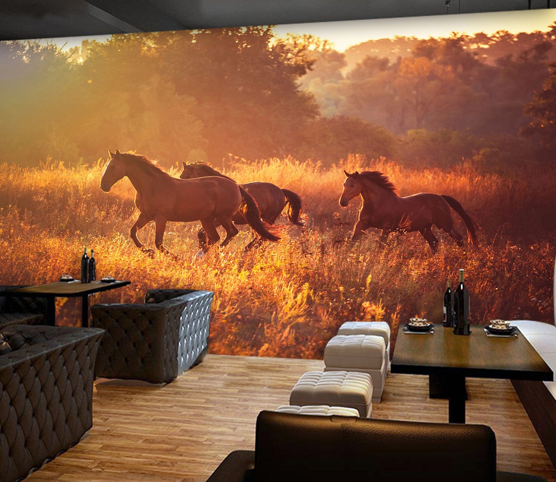 3D Sunset Horse 106 Wall Murals Wallpaper AJ Wallpaper 2 