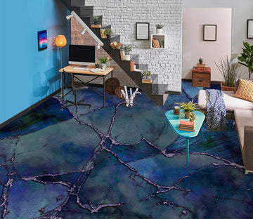 3D Dark Blue Pattern Crack 102140 Andrea Haase Floor Mural