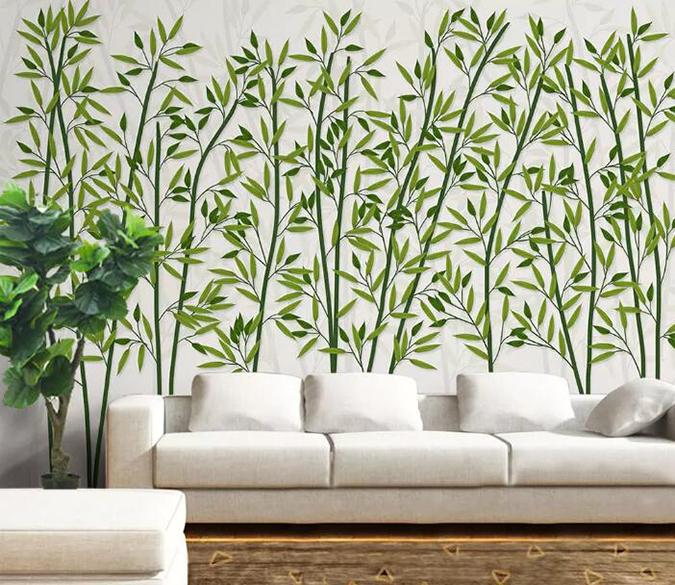 3D Bamboo Leaves 990 Wall Murals Wallpaper AJ Wallpaper 2 