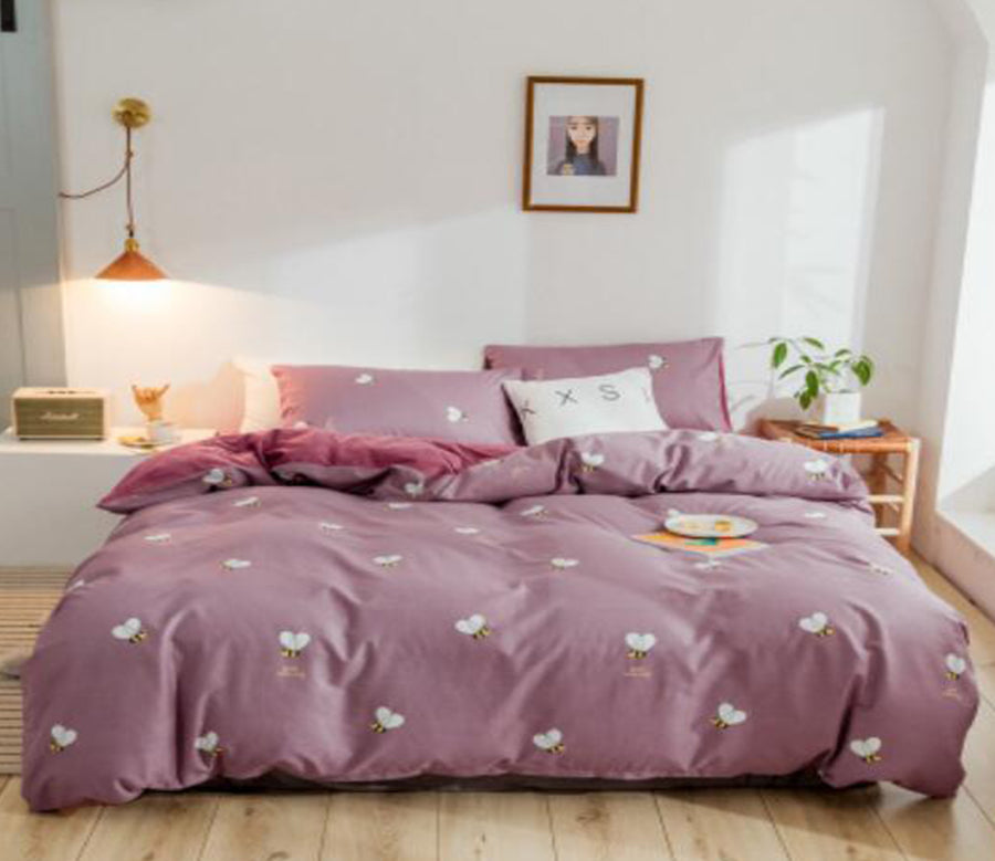3D Purple Heart 18070 Bed Pillowcases Quilt