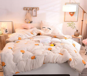 3D Orange 18129 Bed Pillowcases Quilt