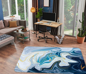 3D Blue Texture 26228 Non Slip Rug Mat