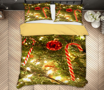 3D Tree Candy Cane 51017 Christmas Quilt Duvet Cover Xmas Bed Pillowcases