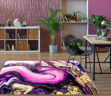 3D Purple Gold Texture 25231 Non Slip Rug Mat