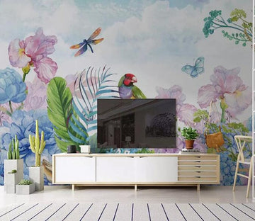 3D Flower Dragonfly 1653 Wall Murals Wallpaper AJ Wallpaper 2 