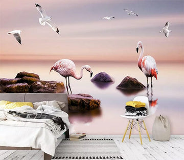 3D Pink Flamingo 2345 Wall Murals Wallpaper AJ Wallpaper 2 