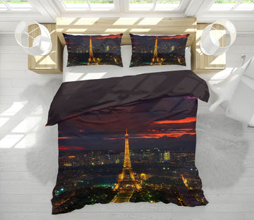 3D Gold Tower Sunset 031 Marco Carmassi Bedding Bed Pillowcases Quilt