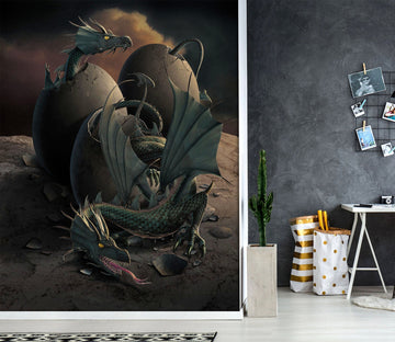 3D Dragon Offspring 1509 Wall Murals Exclusive Designer Vincent Wallpaper AJ Wallpaper 2 