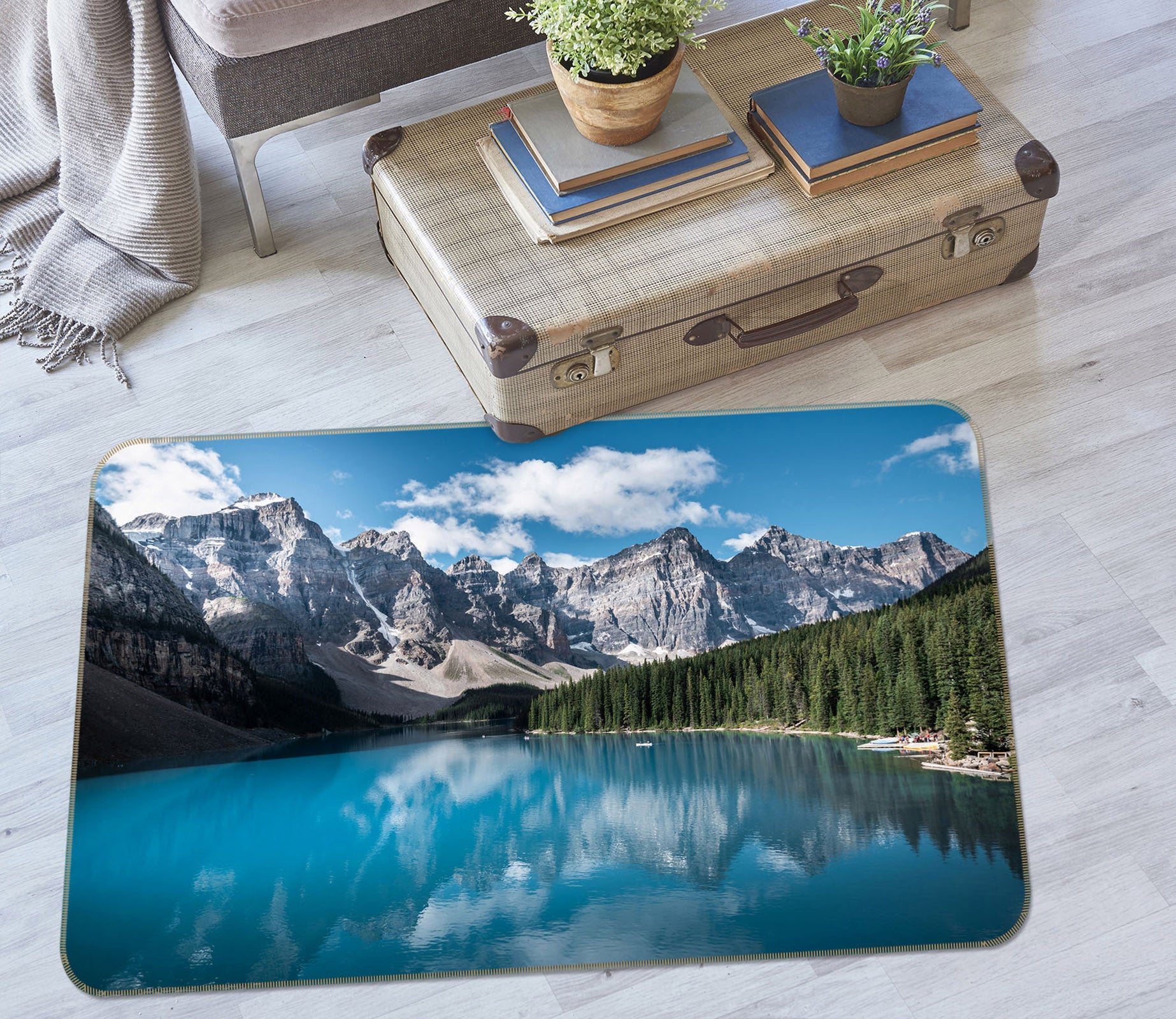 3D Iceberg Lake Water 31020 Non Slip Rug Mat