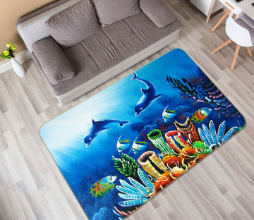 3D Seabed Coral Fish 33137 Non Slip Rug Mat