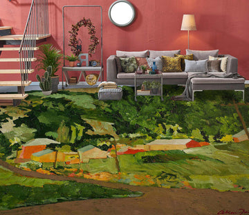 3D Green Meadow Mountains 9610 Allan P. Friedlander Floor Mural