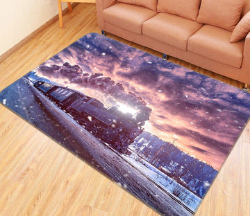 3D Snow Day Train 68008 Vehicle Non Slip Rug Mat
