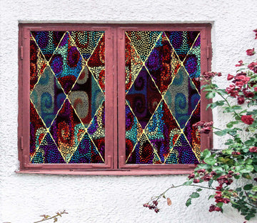 3D Color Artistic 450 Window Film Print Sticker Cling Stained Glass UV Block