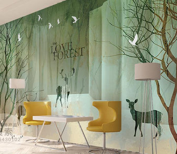 3D Deer Forest 572 Wall Murals Wallpaper AJ Wallpaper 2 