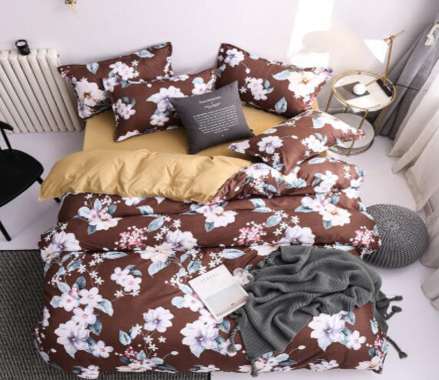3D Brown Background Lily 5153 Bed Pillowcases Quilt
