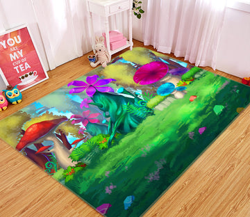 3D Jungle Mushroom Tree 77128 Non Slip Rug Mat