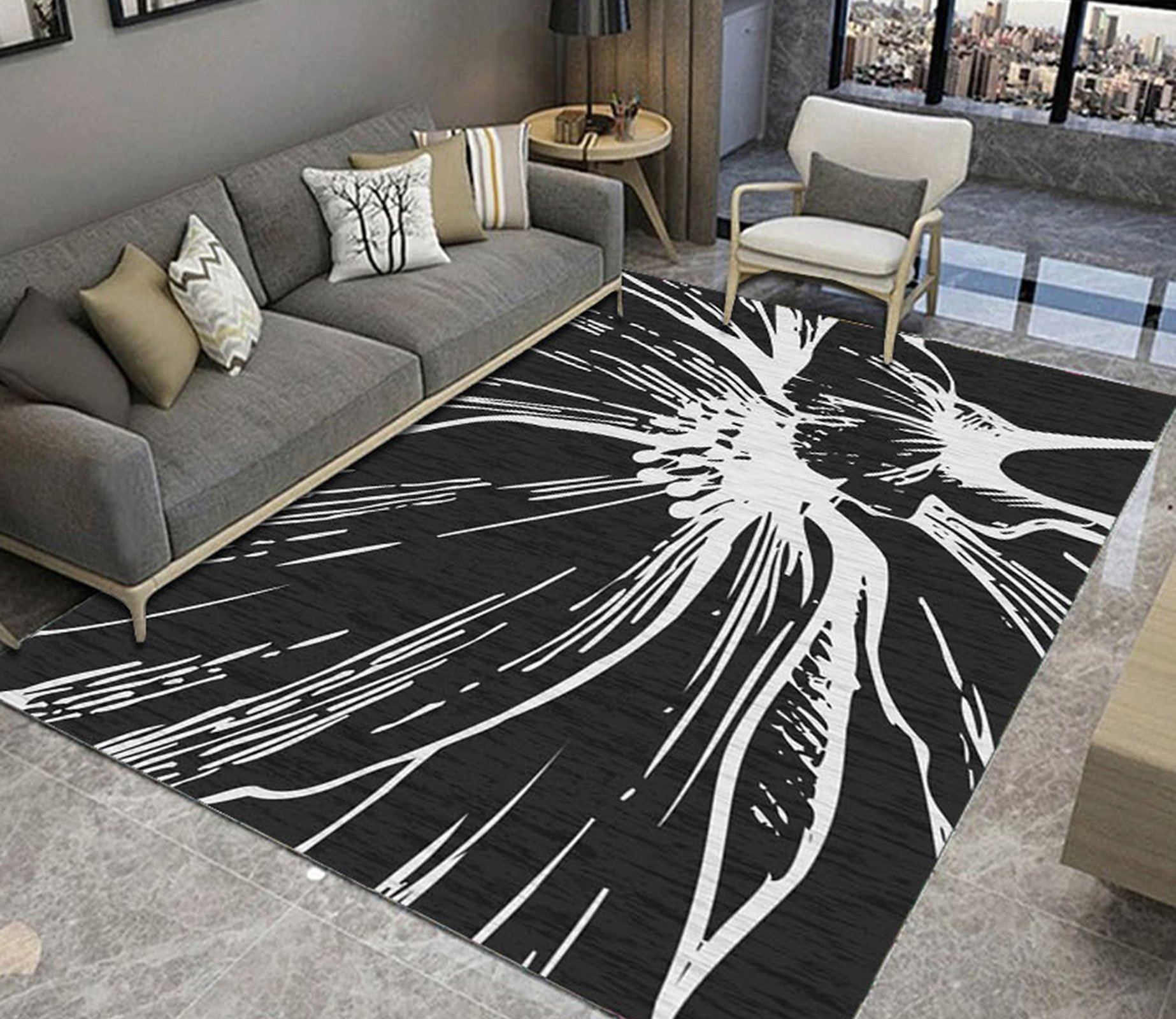 3D Abstract Flower WG514 Non Slip Rug Mat Mat AJ Creativity Home 