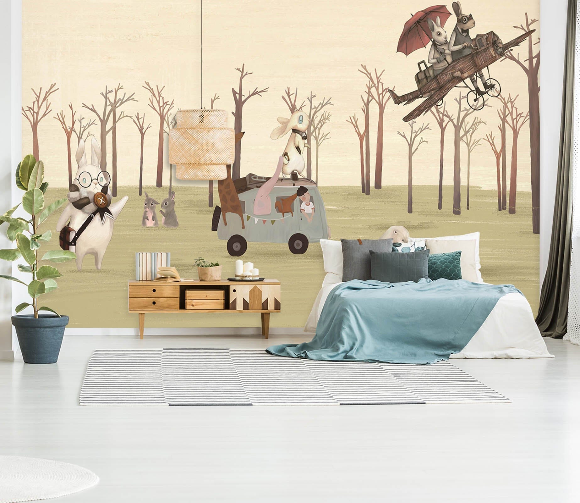 3D Forest Picnic 012 Wall Murals Wallpaper AJ Wallpaper 2 