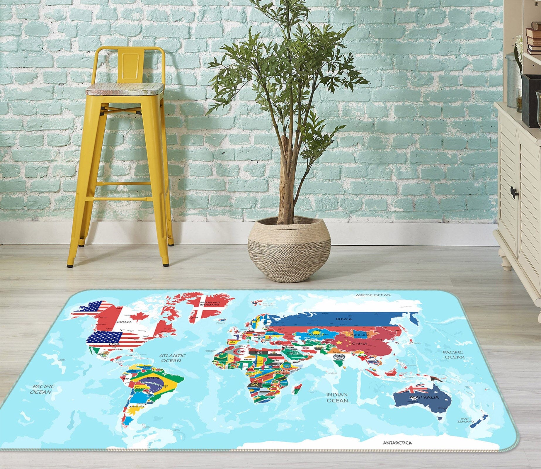 3D Colored Island 325 World Map Non Slip Rug Mat Mat AJ Creativity Home 
