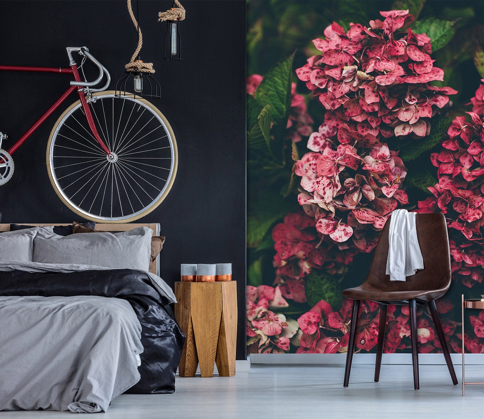 3D Red Hydrangea 2087 Wall Murals Wallpaper AJ Wallpaper 2 