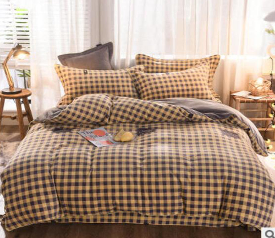 3D Yellow Grid 20073 Bed Pillowcases Quilt