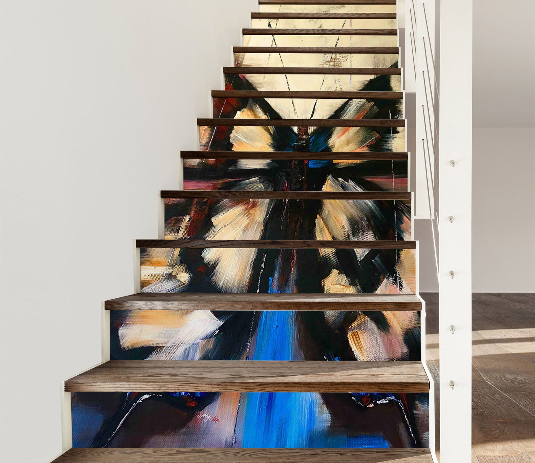 3D Vintage Painted Butterfly 2191 Skromova Marina Stair Risers