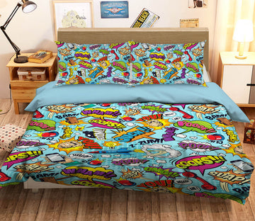 3D Color Font 61109 Bed Pillowcases Quilt