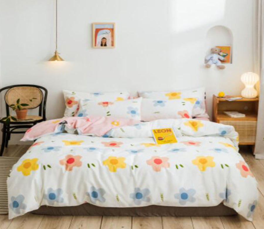 3D Colored Flowers 17060 Bed Pillowcases Quilt