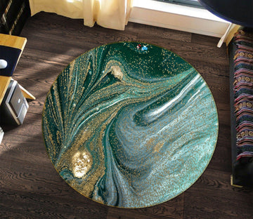 3D Green Quicksand 139 Round Non Slip Rug Mat Mat AJ Creativity Home 