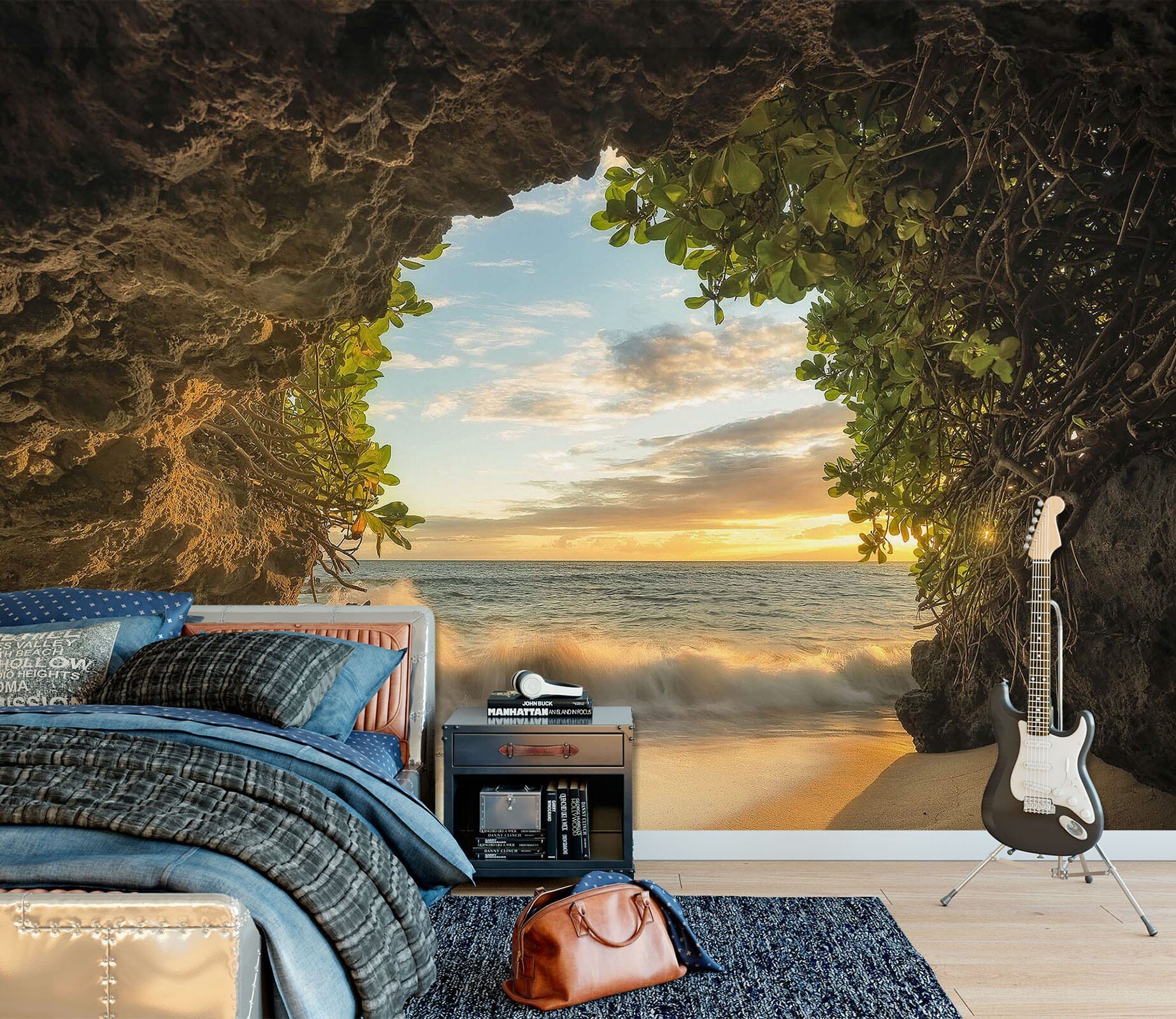 3D Cave Sea 1724 Wall Murals Wallpaper AJ Wallpaper 2 