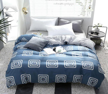 3D Square 3187 Bed Pillowcases Quilt