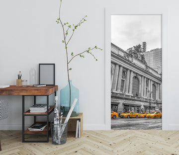 3D Street Yellow Car Building 101176 Assaf Frank Door Mural