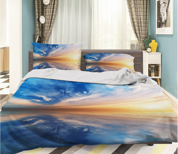 3D Sunset Sea 071 Bed Pillowcases Quilt