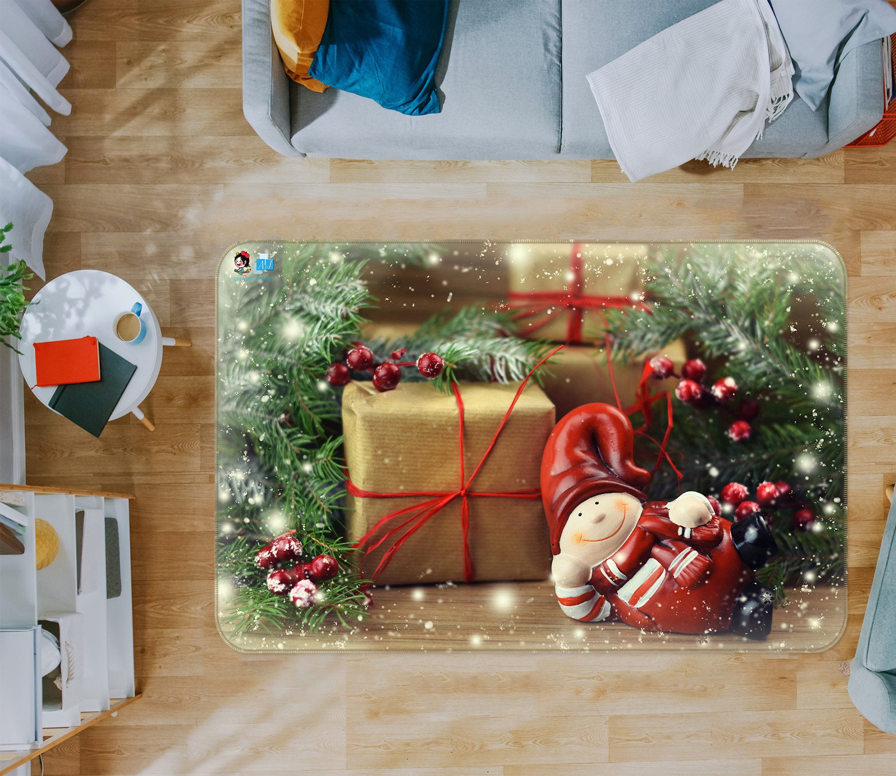 3D Gift 54236 Christmas Non Slip Rug Mat Xmas