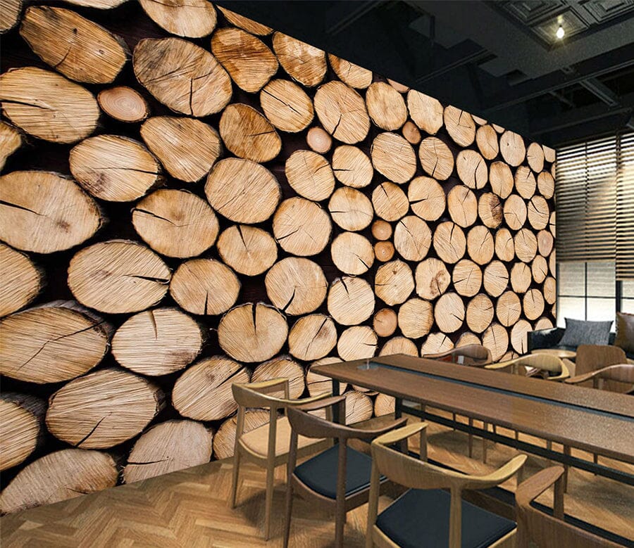 3D Wood Pile 1004 Wall Murals Wallpaper AJ Wallpaper 2 