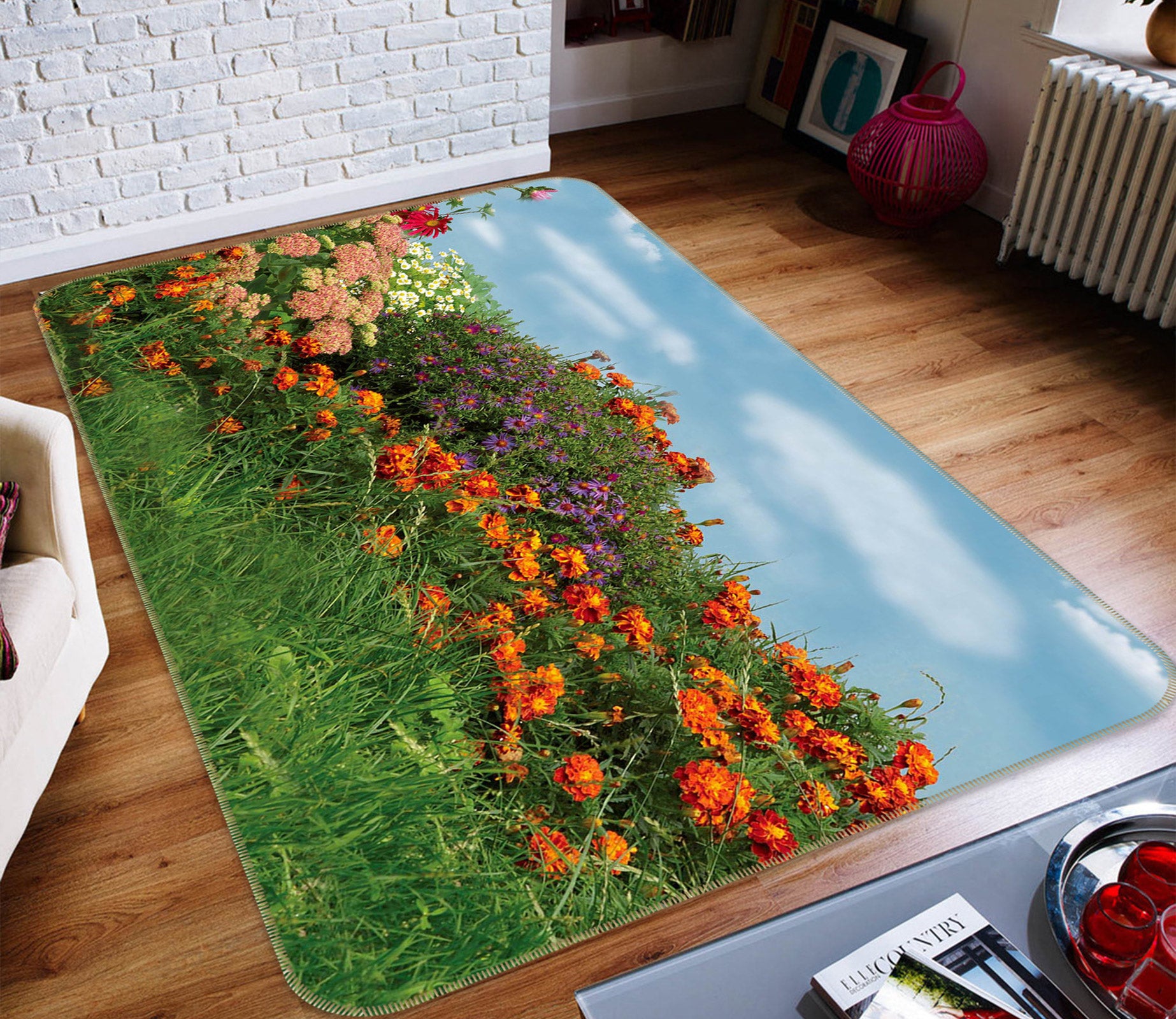 3D Flower Bush 75221 Non Slip Rug Mat