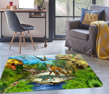 3D Jungle Dinosaur 34022 Non Slip Rug Mat